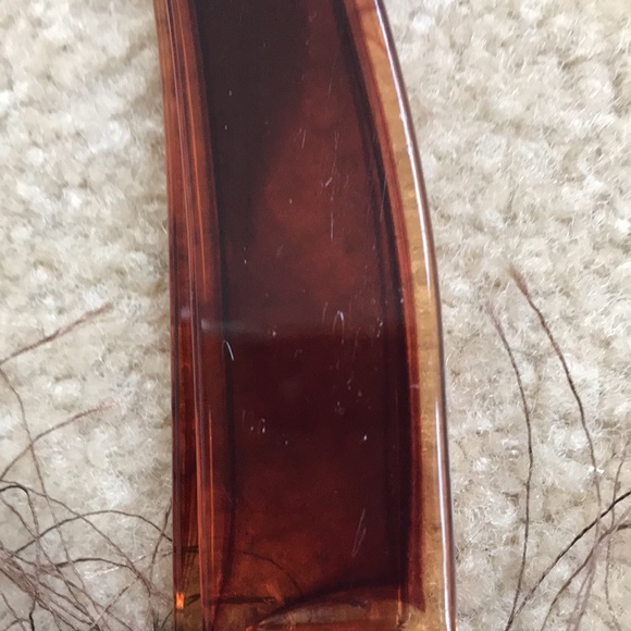 Brown Fabric Purse w/ Tortoise Handles - Picture 5 of 6